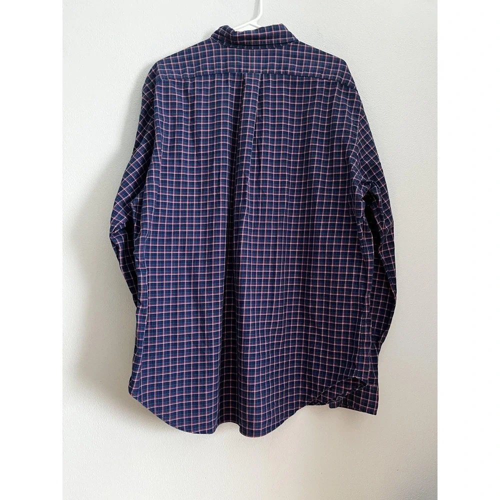 Ralph Lauren Shirt Mens XL Blue Plaid Classic Fit Button Down Long Sleeve Casual